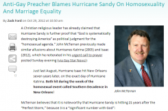 homosexuals cause hurricane sandy