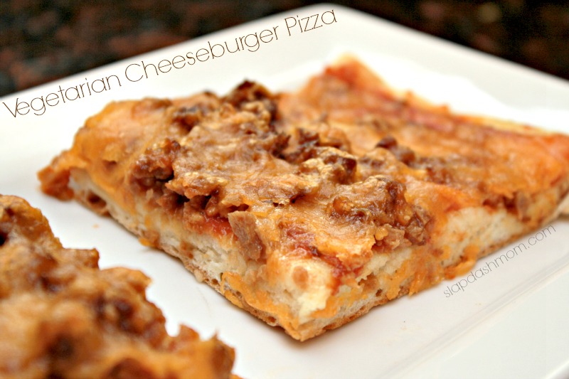 vegetarian cheeseburger pizza
