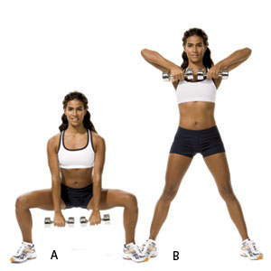 best all over exercise move plie squat with dumbbell