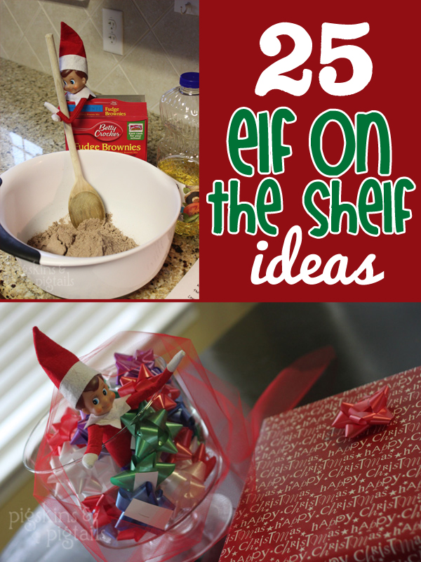 elf on the shelf ideas mixing batter and hiding in bows 