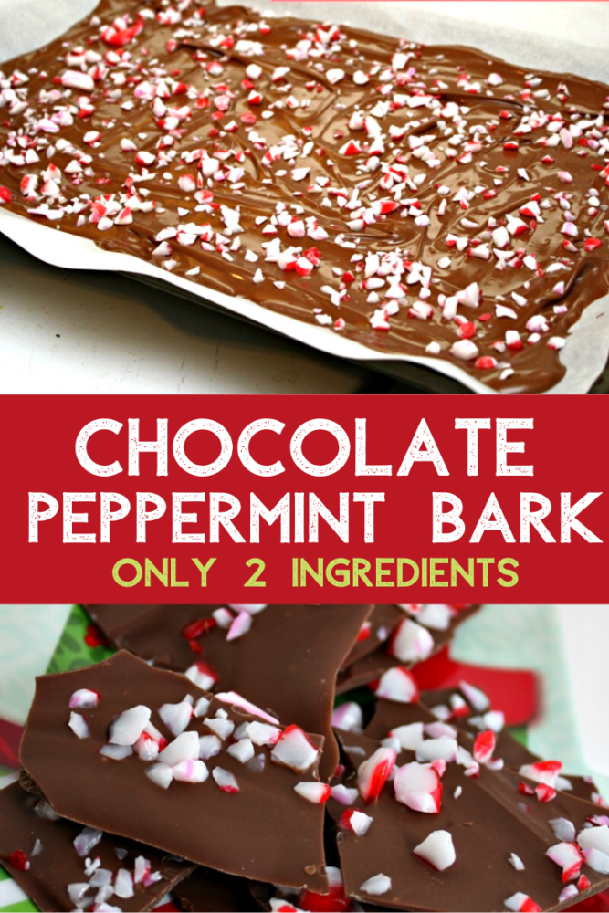 The easiest chocolate bark you will ever make! Only 2 ingredients and perfect for the holiday season or as an edible gift! 