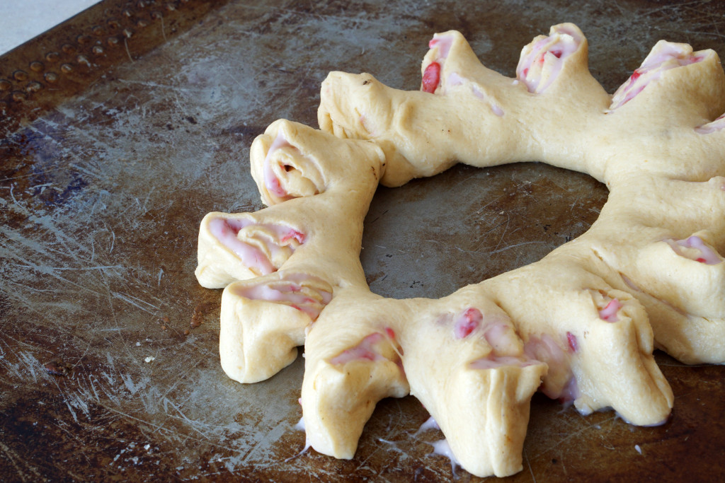 Raspberry Crescent Ring with Cream Cheese Frosting