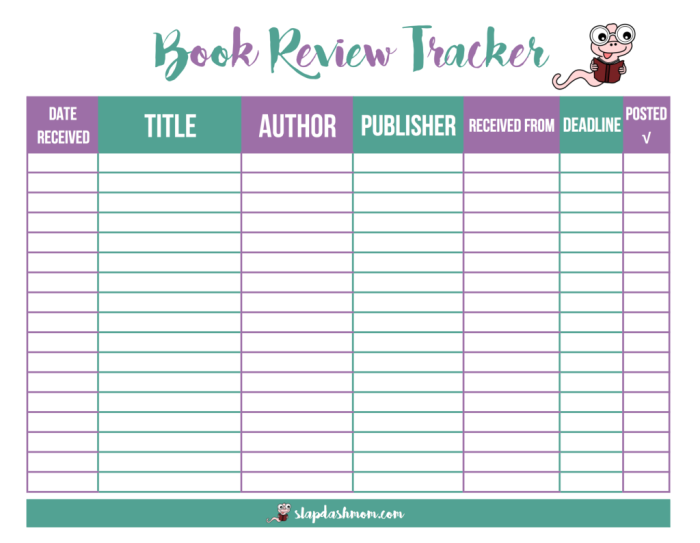 book review tracker