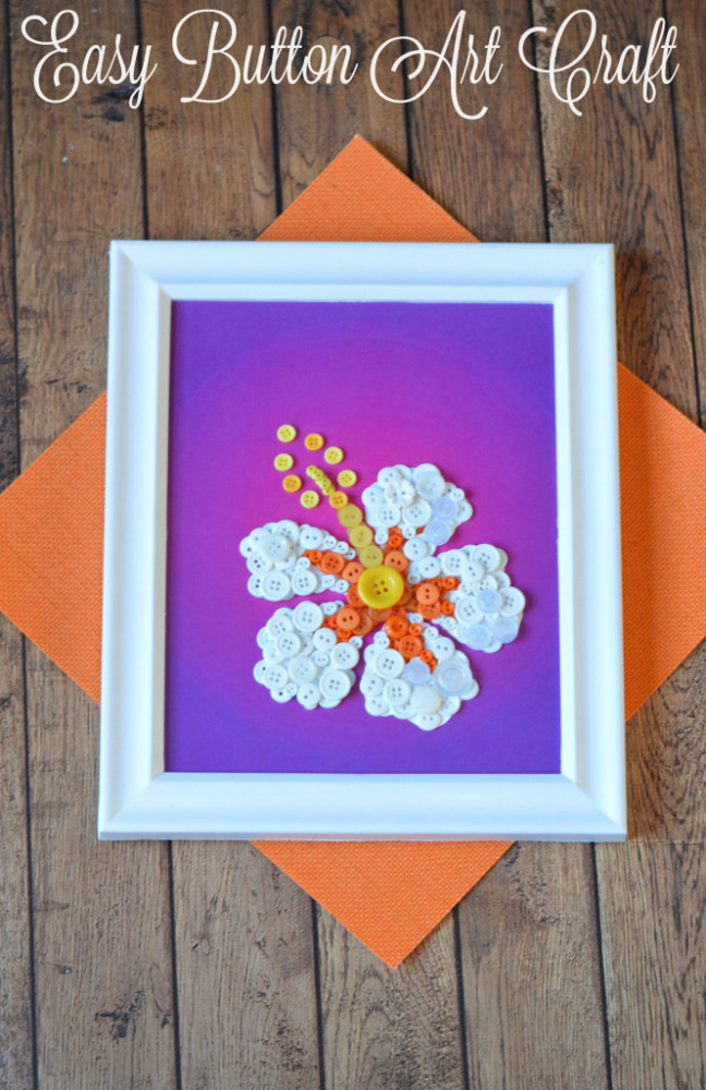 DIY Button Art Flower