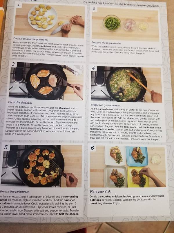 blue apron recipe card