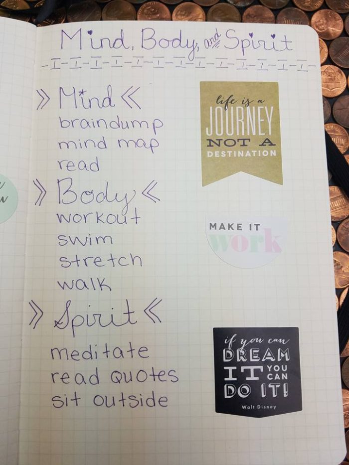 bullet journal layout ideas