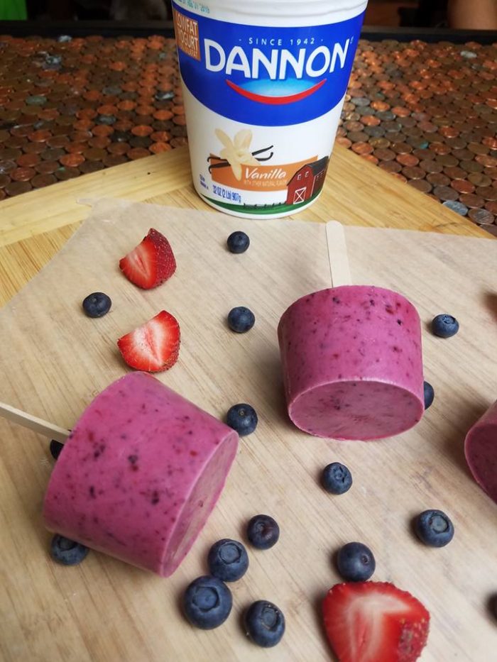 Easy Yogurt Fruit Pops + Dannon nonGMO yogurt