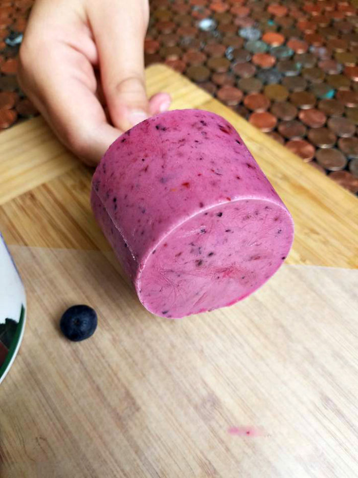 Easy Yogurt Fruit Pops - Love that there are only 2 ingredients! (Mixed berries + yogurt)