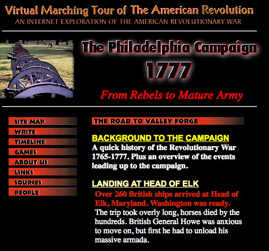 Virtual Marching Tour of the American Revolution