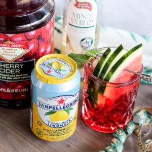Watermelon Cherry Cider & Mint Mocktail