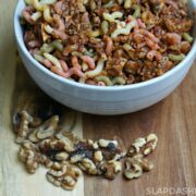 vegetarian pasta sauce made with walnuts