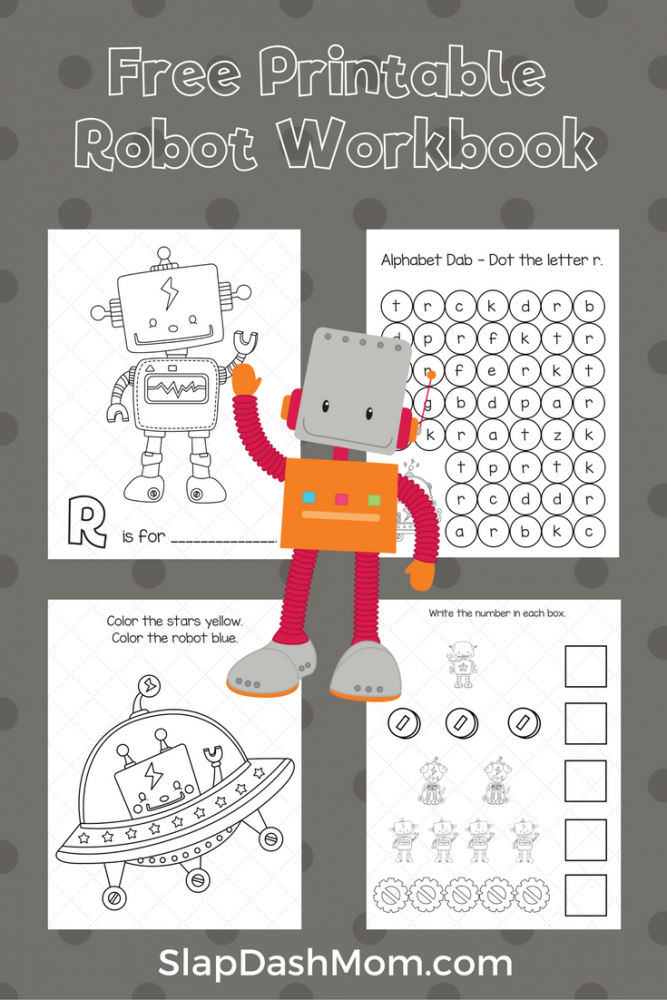 free printable robot workbook