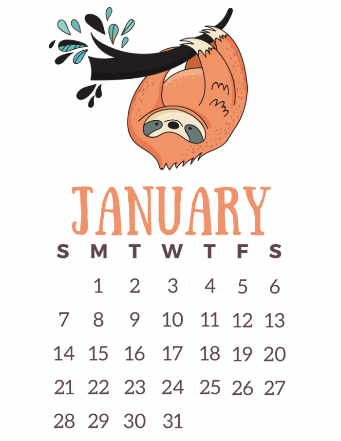 Free Printable 2018 Calendar