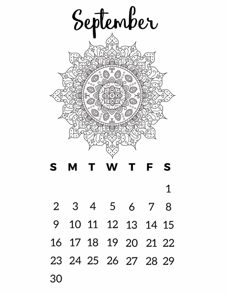 Free Printable 2018 Calendar - Mandala Coloring Pages - Slap Dash Mom
