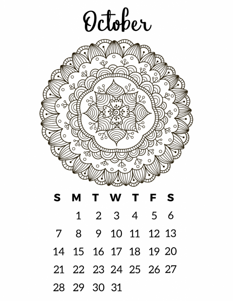 Free Printable 2018 Calendar - Mandala Coloring Pages - Slap Dash Mom