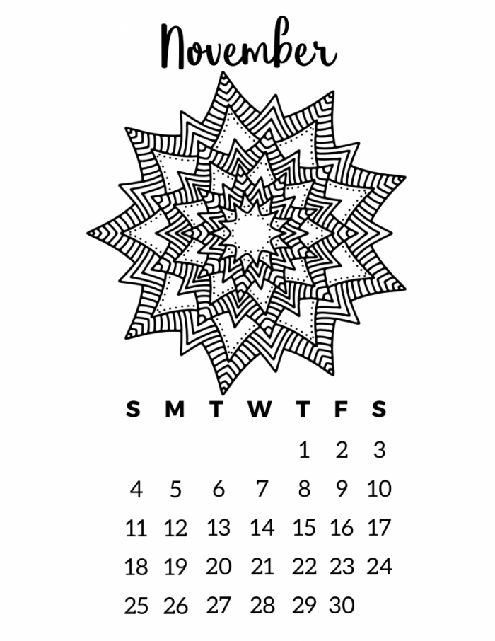 Free Printable 2018 Calendar