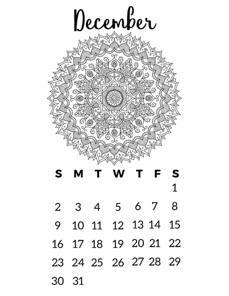 Free Printable 2018 Calendar - Mandala Coloring Pages - Slap Dash Mom