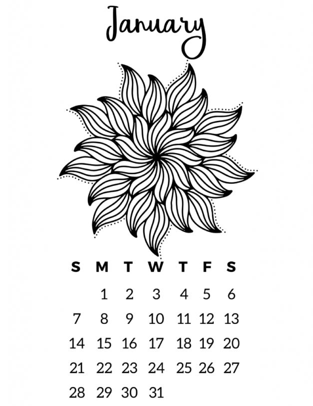 Free Printable 2018 Calendar - Mandala Coloring Pages - Slap Dash Mom