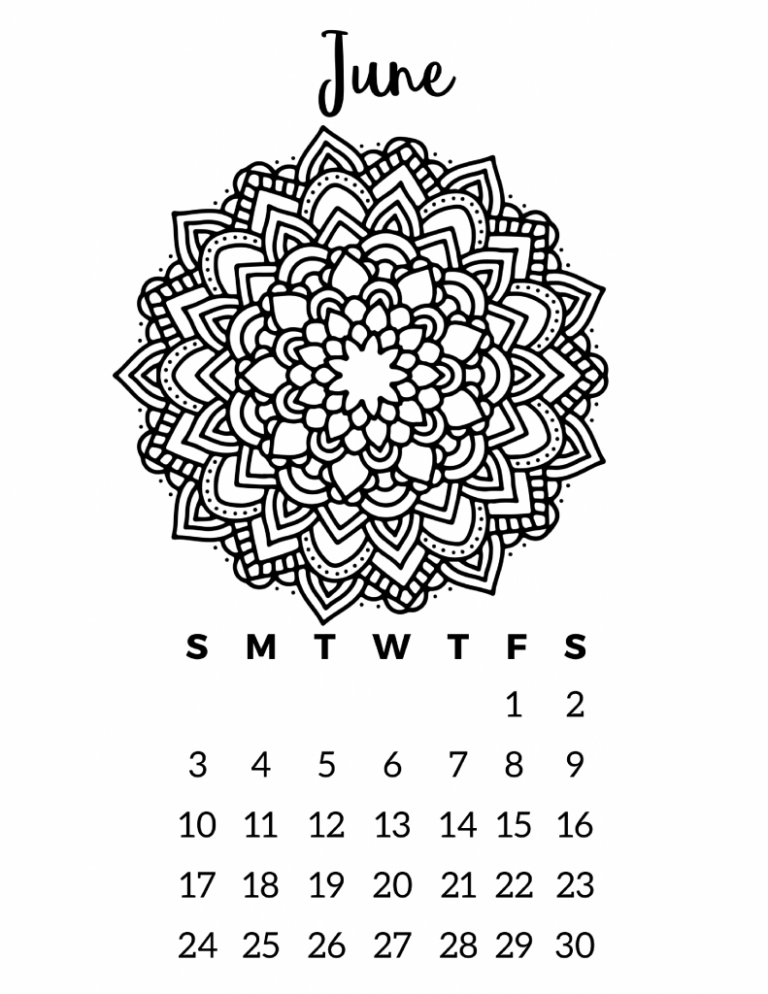 Free Printable 2018 Calendar - Mandala Coloring Pages - Slap Dash Mom
