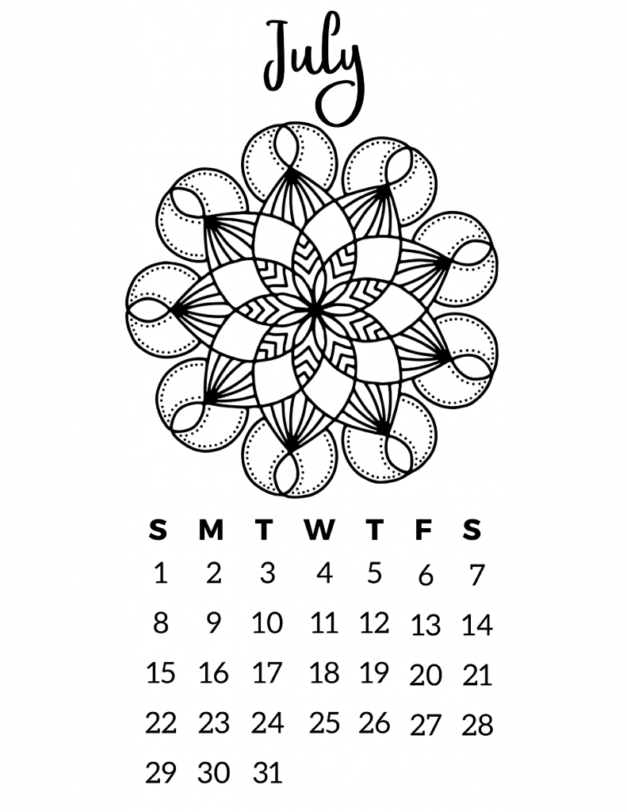 Free Printable 2018 Calendar - Mandala Coloring Pages - Slap Dash Mom