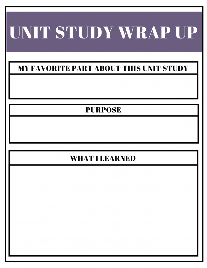 Free Unit Study Planner Wrap Up