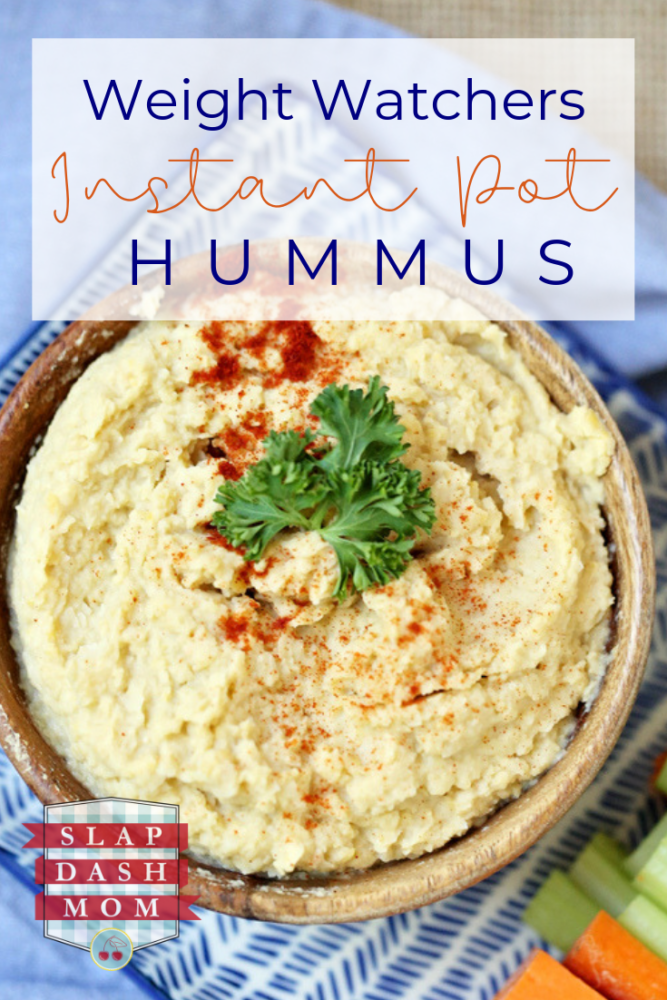 Need a great Instant Pot Hummus recipe that is also Weight Watcher Friendly? Try this quick and easy snack AND its ZERO points on the WW Freestyle Plan!! #ww #instantpot #instantpotrecipes #weightwatchers