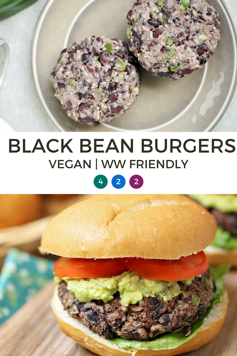Best Black Bean Burgers 2 SmartPoints Weight Watchers Freestyle
