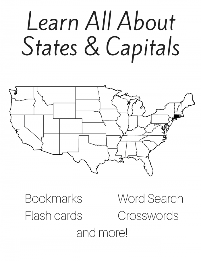 50 States and Capitals Printable Workbook