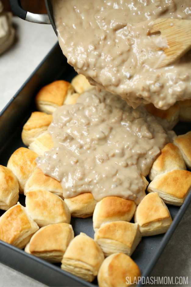 Biscuit and Gravy Casserole Recipe Slap Dash Mom