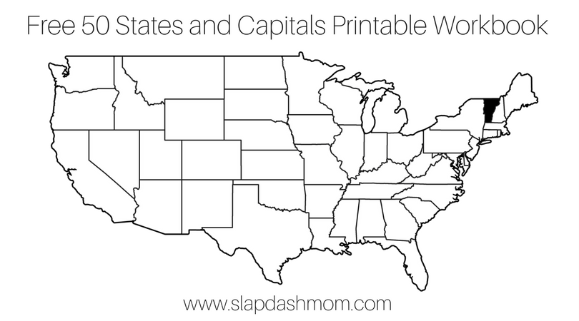 printable state capitals map