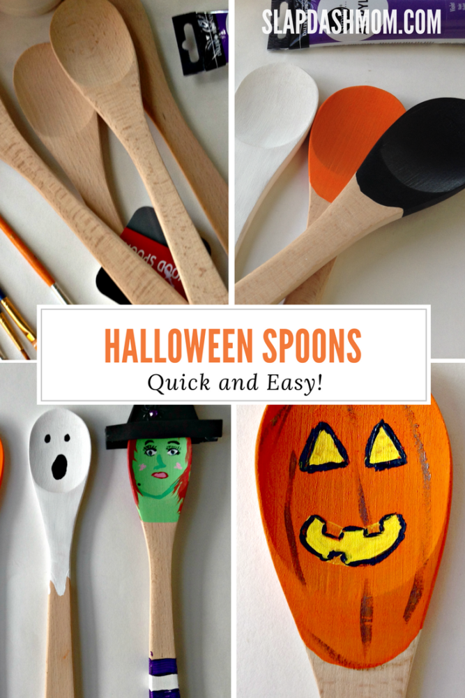 Halloween Craft: Decorated Wooden Spoons