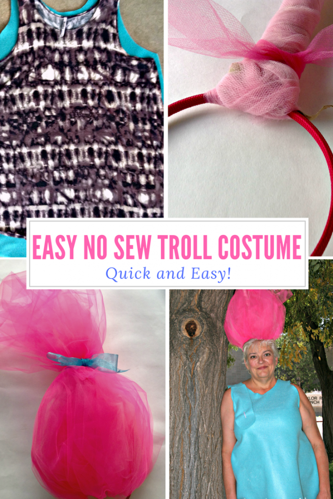 Easy No Sew Treasure Troll Halloween Costume