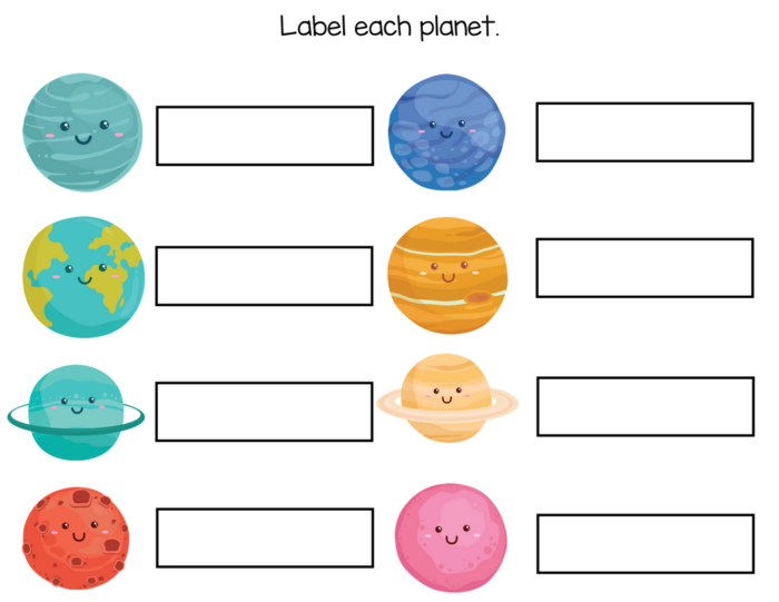 solar system printable worksheets