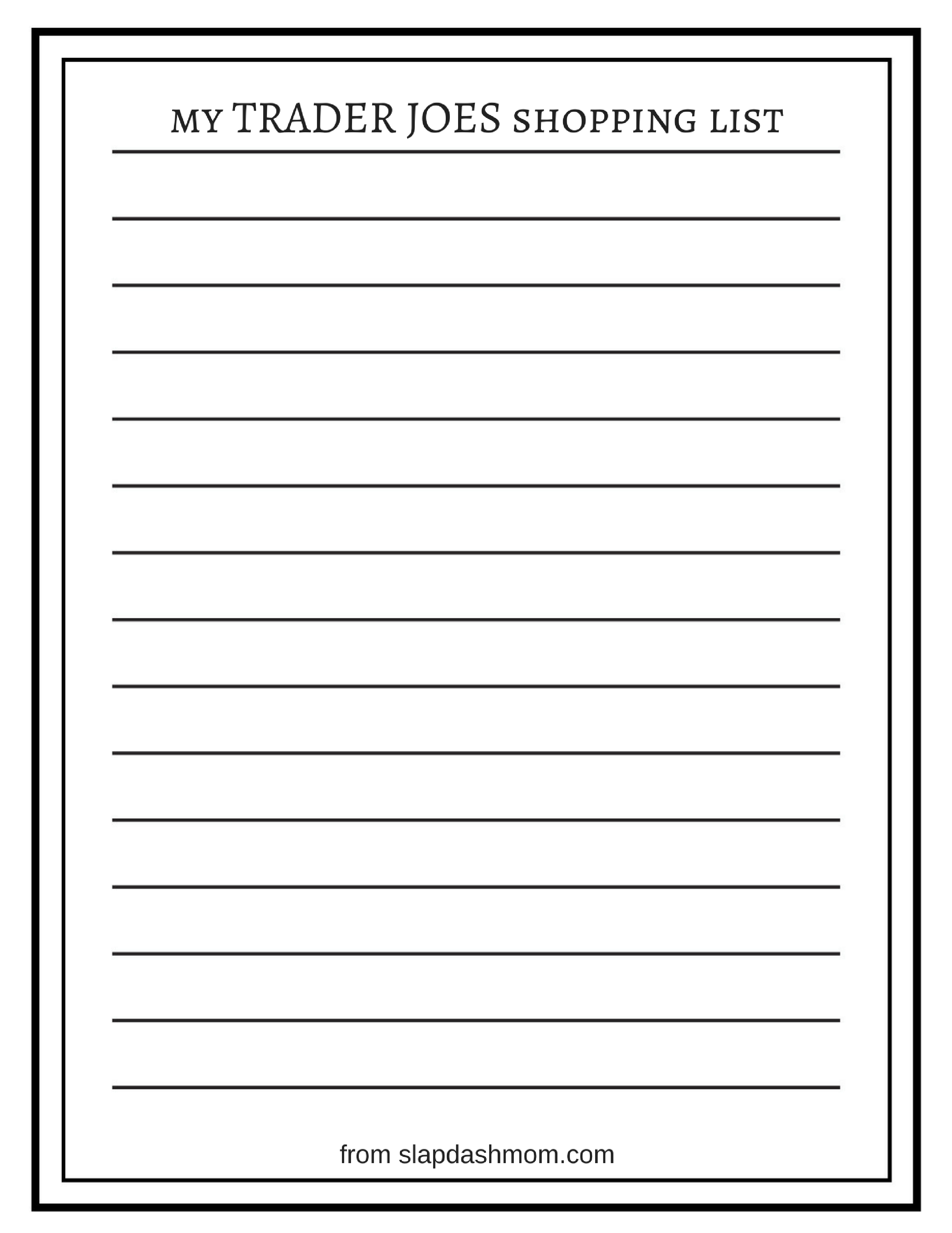 Printable Weight Watchers Shopping List - Slap Dash Mom