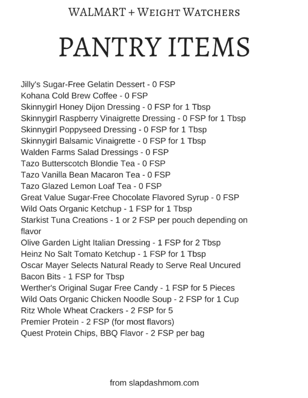 Weight Watchers Friendly Walmart Shopping List Slap Dash Mom