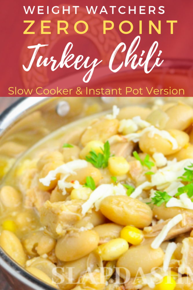 Weight Watchers Turkey Chili is such a hearty meal for ZERO points! This delicious chili can be made in the slow cooker OR Instant Pot! What an easy dinner! #weighwatchers #instantpotrecipes #slowcookerrecipes #chili #fall #soup