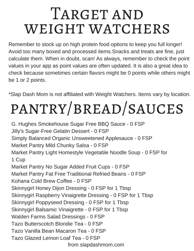 Weight Watchers Friendly Target Shopping List - Slap Dash Mom