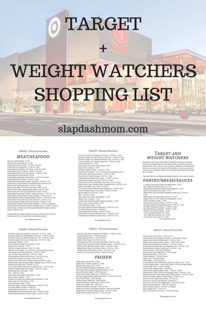 Weight Watchers Target Shopping List