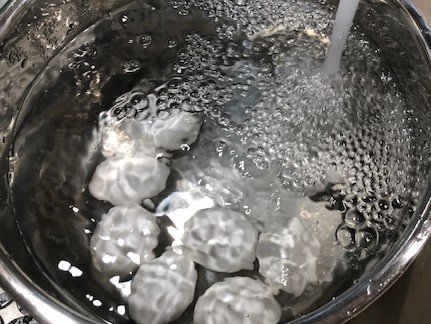 Rinse Eggs with cold water
