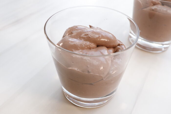 individual glass cup of Chocolate mousse