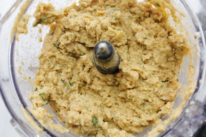 air fryer falafel mixture pulsed in food processor