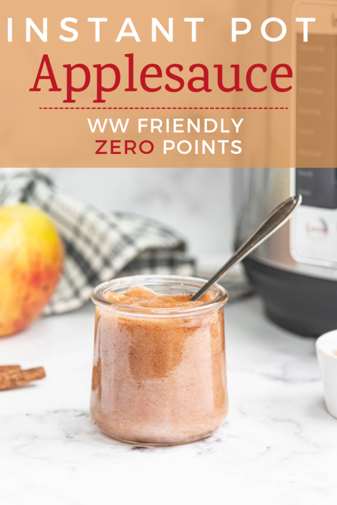 Instant Pot applesauce is a great snack and kid-friendly food! Using the Instant Pot makes applesauce a perfect option for meal prep! Weight Watcher friendly, ZERO points! #applesauce #homemadeapplesauce #instantpot #instantpotrecipes #ww #wwrecipes #fall