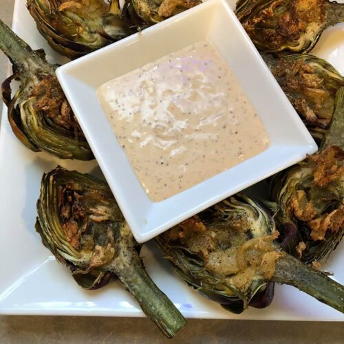 Delicious Roasted Artichokes with Remoulade Slap Dash Mom