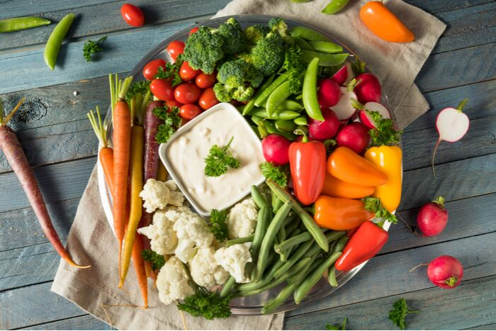 weight watchers snacks veggies and ranch tray