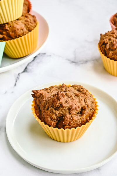 Weight watchers pumpkin muffins on while plate