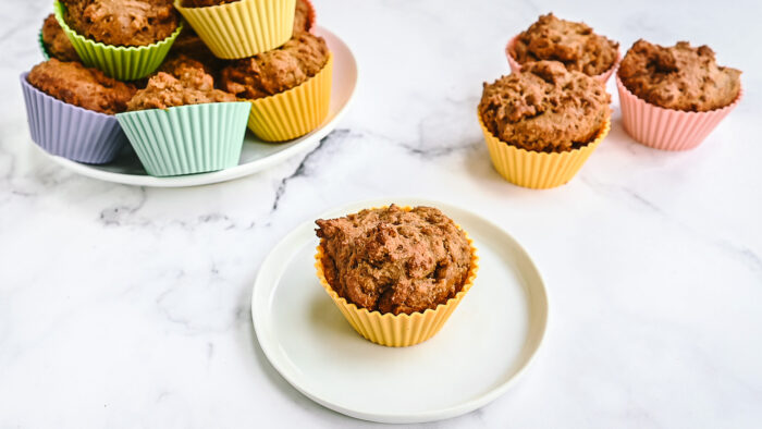 Weight watchers pumpkin muffins on while plate