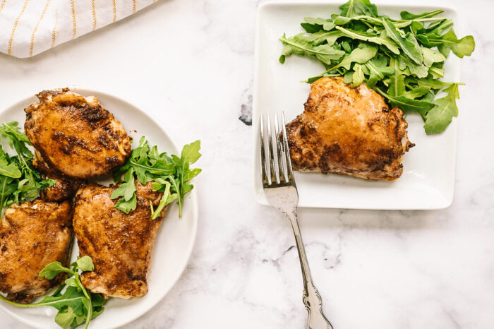 air fryer fried chicken with salad