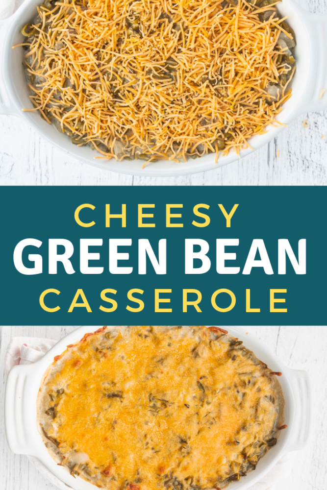 Easy Cheesy green bean casserole is a great low point side dish, and ready in under 30 minutes! Delicious, cheesy and perfect for any meal! With super simple ingredients, you don’t have to wait until Thanksgiving to make it! #weightwatchers #sidedish #easymeals #Thanksgiving