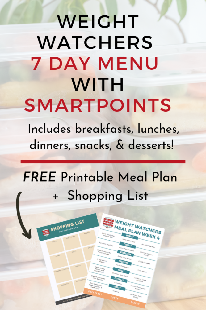 free weight watchers meal planner printable