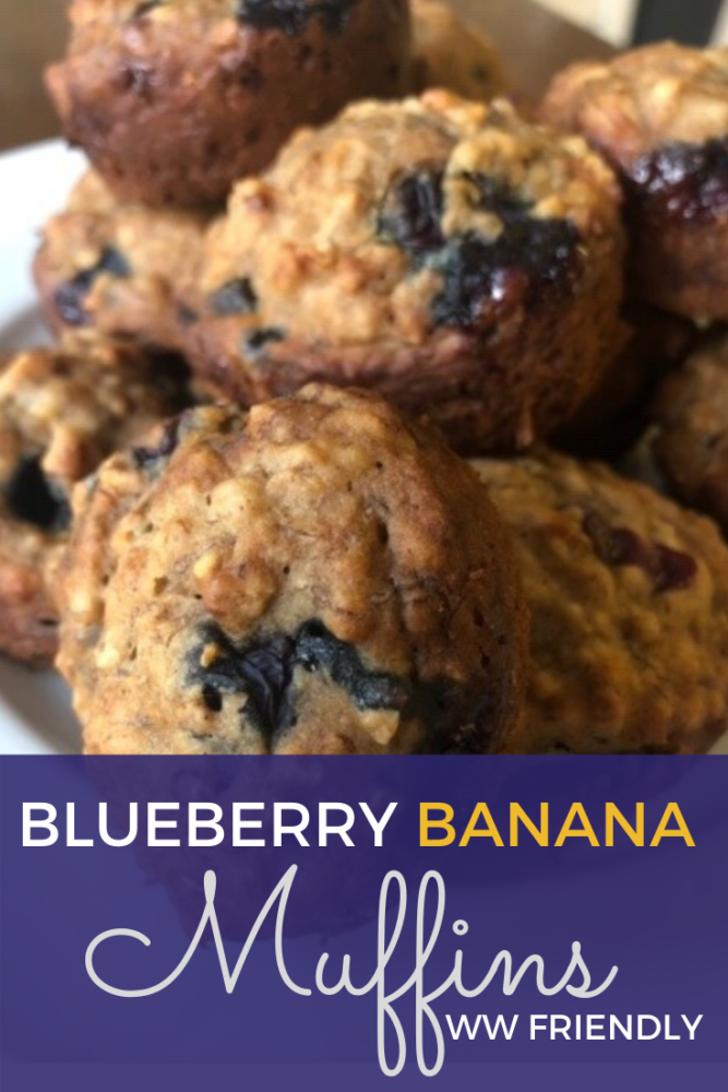 Easy, healthy blueberry banana muffins can be made in the Instant Pot, Air fryer, or oven! Great for breakfast or a snack. WW friendly! 